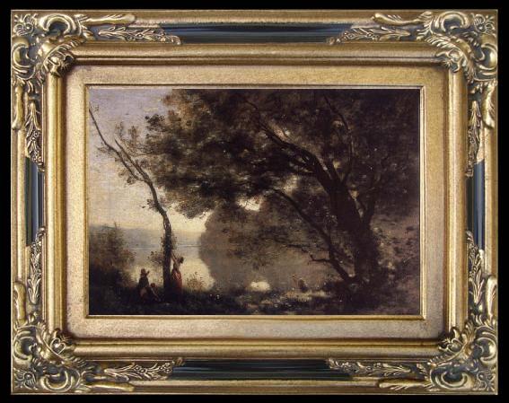 framed  Charles Francois Daubigny On the Banks of the Oise, Ta015